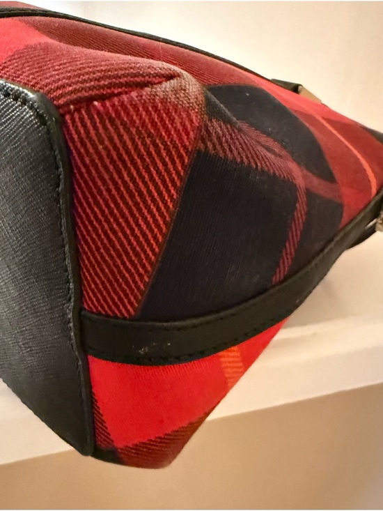 KATE SPADE NEWBURY RED TARTAN PLAID TOP HANDLE CROSSBODY RACHELLE SATCHEL (EUC) - Picture 11 of 15